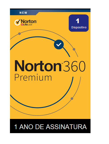 Antivírus Norton 360 Premium, Licença para 01 dispositivos, 1 ano, Mac ou Windows